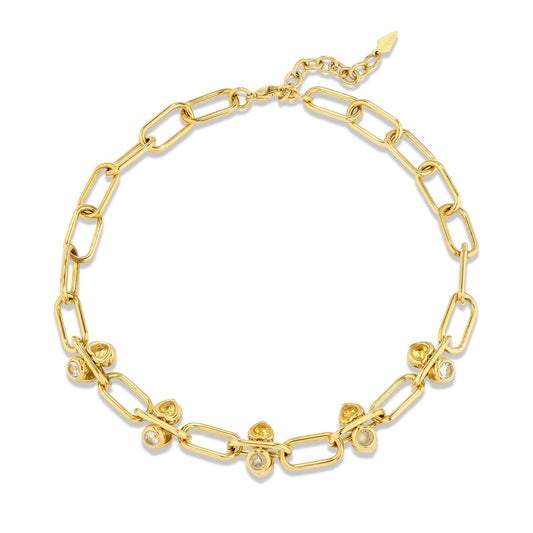Gouden Radiant armband met elegante schakels en schitterende details.