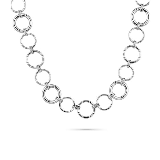 Zilverkleurige Radiant ketting met elegante ronde schakels in een stijlvolle design.