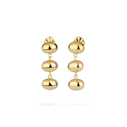 Gouden Radiant oorbellen met elegante, hangende schijven voor een verfijnde uitstraling.