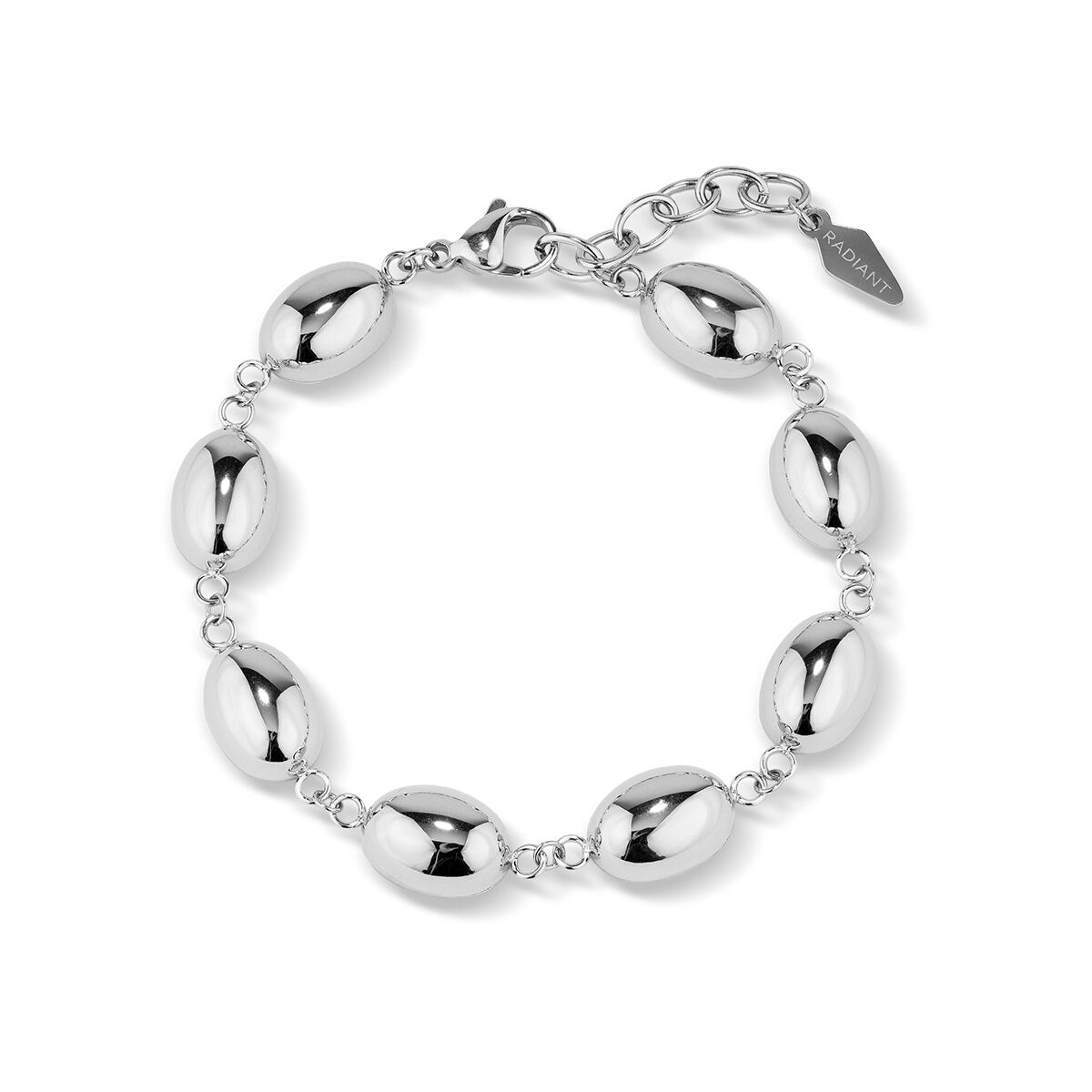 Zilverkleurige Radiant armband met elegante, ovale schakels in een vrouwelijke stijl.