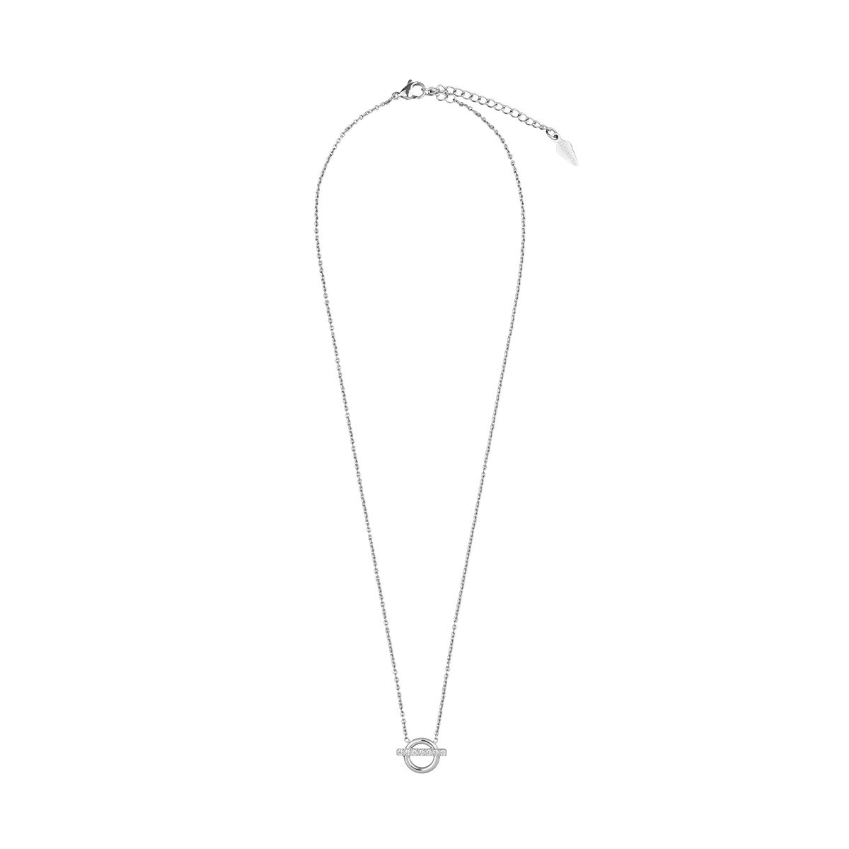 Zilverkleurige Radiant ketting met elegant ontwerp en sluiting, vooraanzicht.