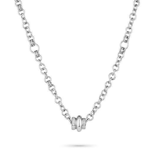 Zilverkleurige Radiant ketting met exclusief design en verfijnde schakelstructuur.