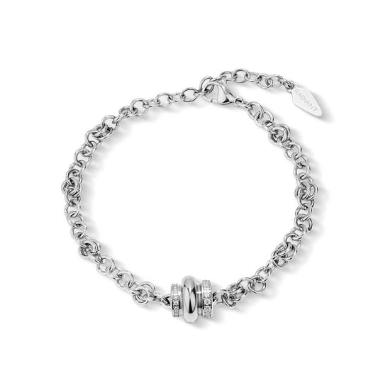 Zilverkleurige Radiant armband met elegante schakels en een stijlvol centraal detail.