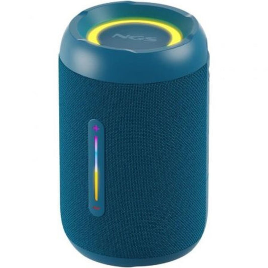 Draagbare NGS Furia 2 Bluetooth-luidspreker in blauw met kleurrijke volumeregeling.