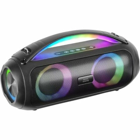 Mars Gaming MS-PULSE BT 5.3 zwarte Bluetooth-luidspreker met kleurrijke verlichting en handvat.