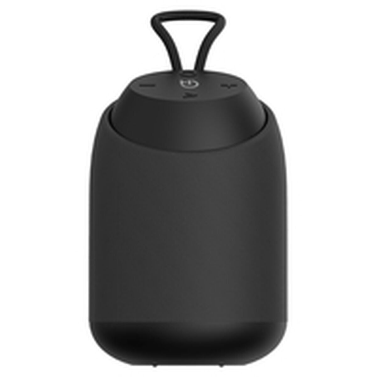 Detail van de zwarte Hiditec Urban Rok M luidspreker met bedieningsknoppen bovenop.
