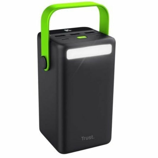 Trust Redoh XXL powerbank in zwart met groene handgreep, capaciteit van 50.000 mAh.