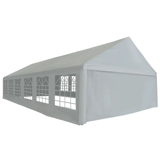vidaXL partytent 6x12 m in grijs met waterbestendig PE-materiaal en zijramen.