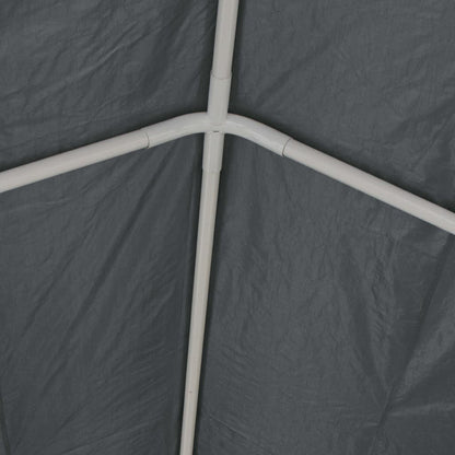 Detail van het roestvrijstalen frame van de vidaXL partytent in grijs.