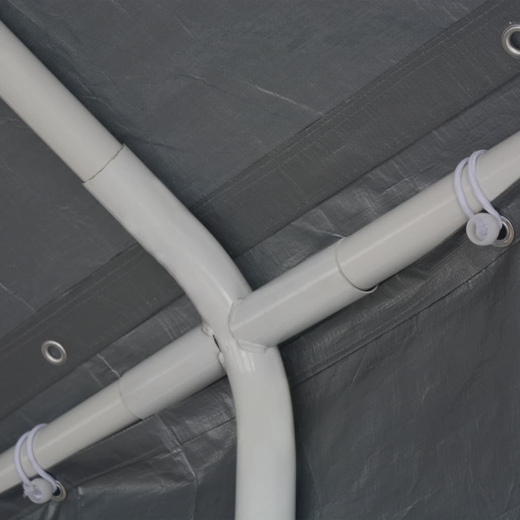 Detail van het roestvrijstalen frame van de vidaXL partytent, met bevestigingspunten.