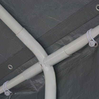 Detail van het roestvrijstalen frame van de vidaXL partytent, met bevestigingspunten.