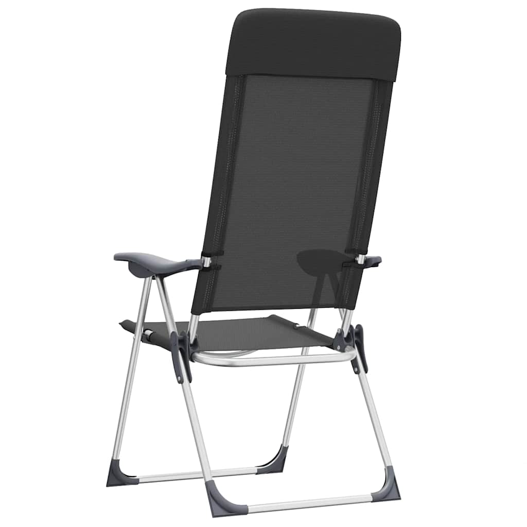 Zijaanzicht van de inklapbare vidaXL campingstoel met verstelbare rugleuning.