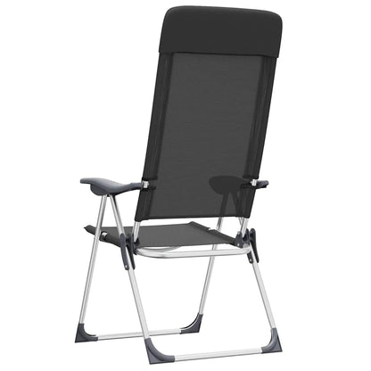 Zijaanzicht van de inklapbare vidaXL campingstoel met verstelbare rugleuning.