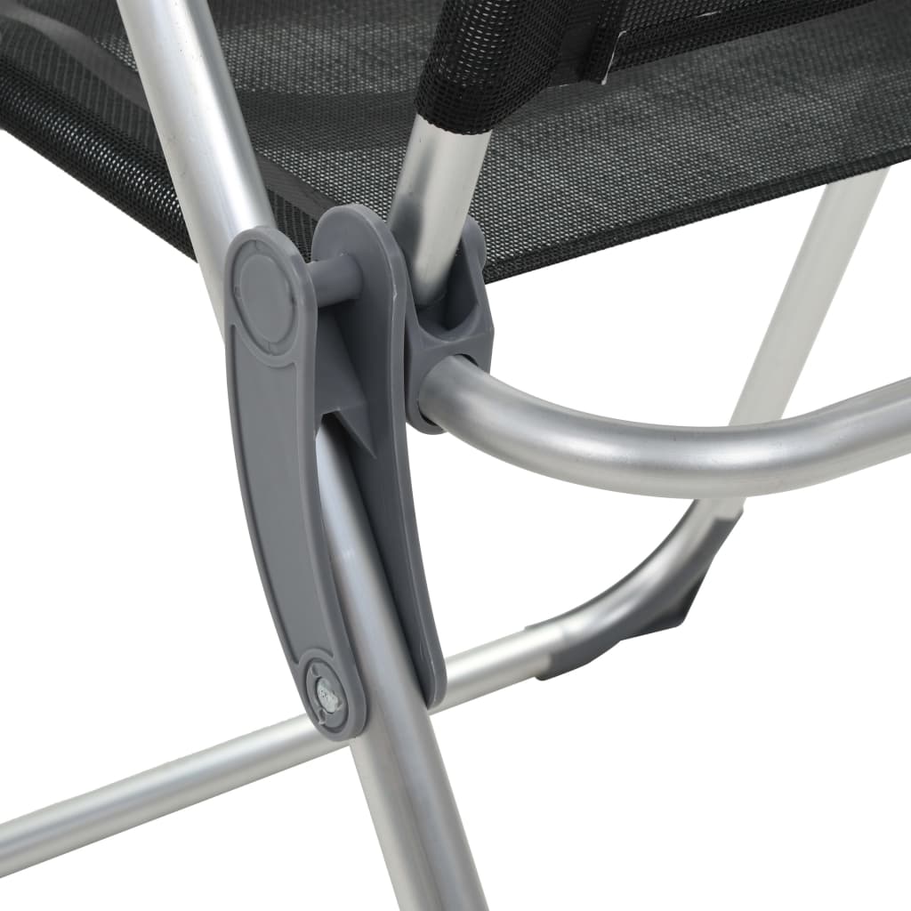 Detail van de bevestiging van de vidaXL inklapbare campingstoel met stevig aluminium frame.