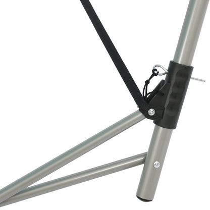 Detail van het stevige stalen frame van de vidaXL hangmat met inklapbare standaard.