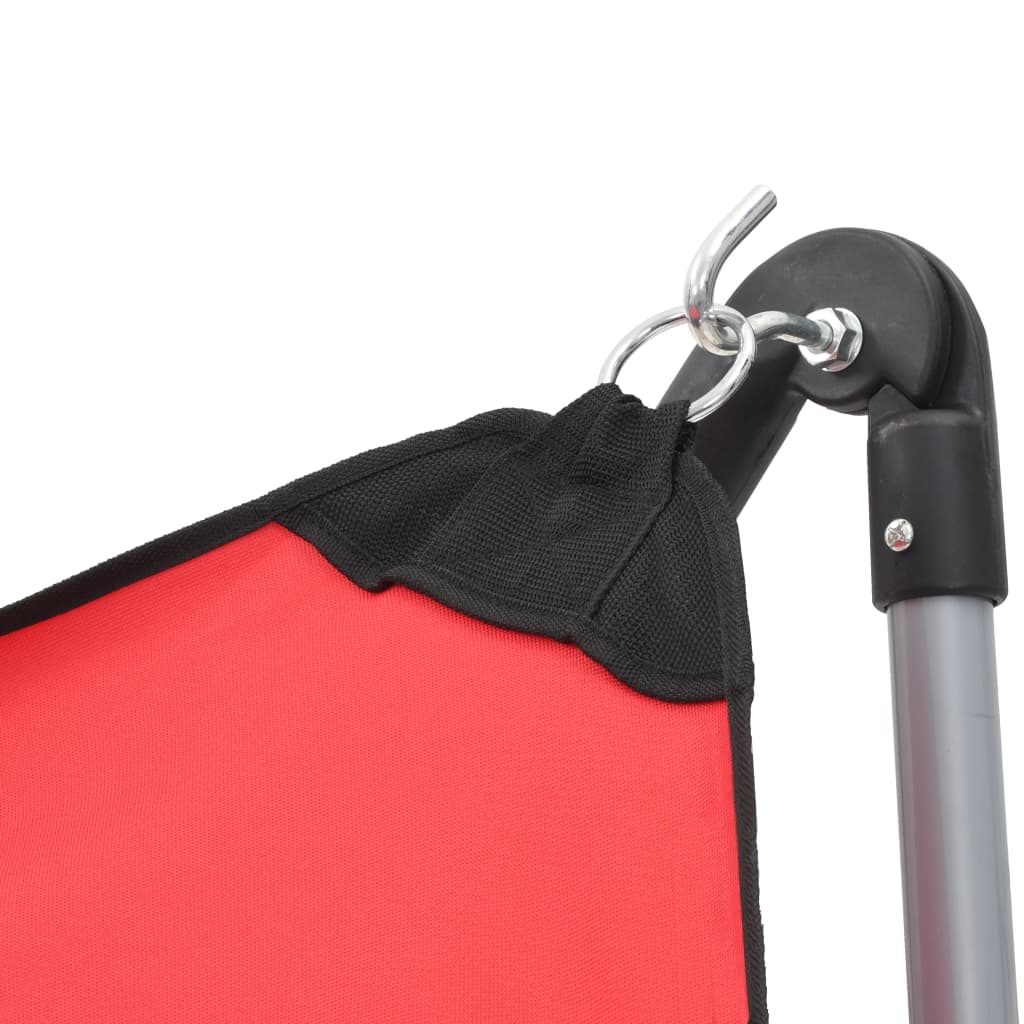 Detail van de bevestiging van de vidaXL hangmat met inklapbare standaard in rood.
