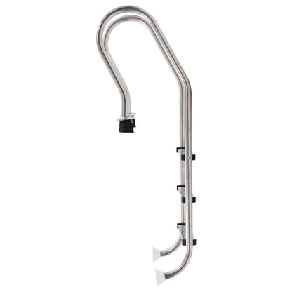 Detail van de vidaXL zwembadladder met drie anti-slip sporten en roestvrijstalen afwerking.