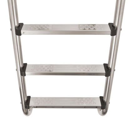 Detail van de anti-slip sporten van de vidaXL zwembadladder van roestvrij staal.