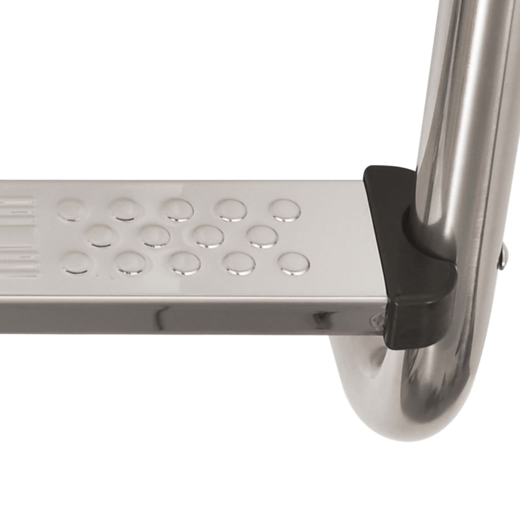 Detail van de anti-slip sport van de vidaXL zwembadladder, roestvrij staal 304.