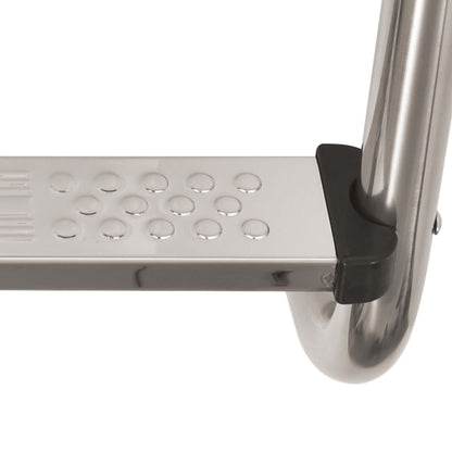 Detail van de anti-slip sport van de vidaXL zwembadladder, roestvrij staal 304.
