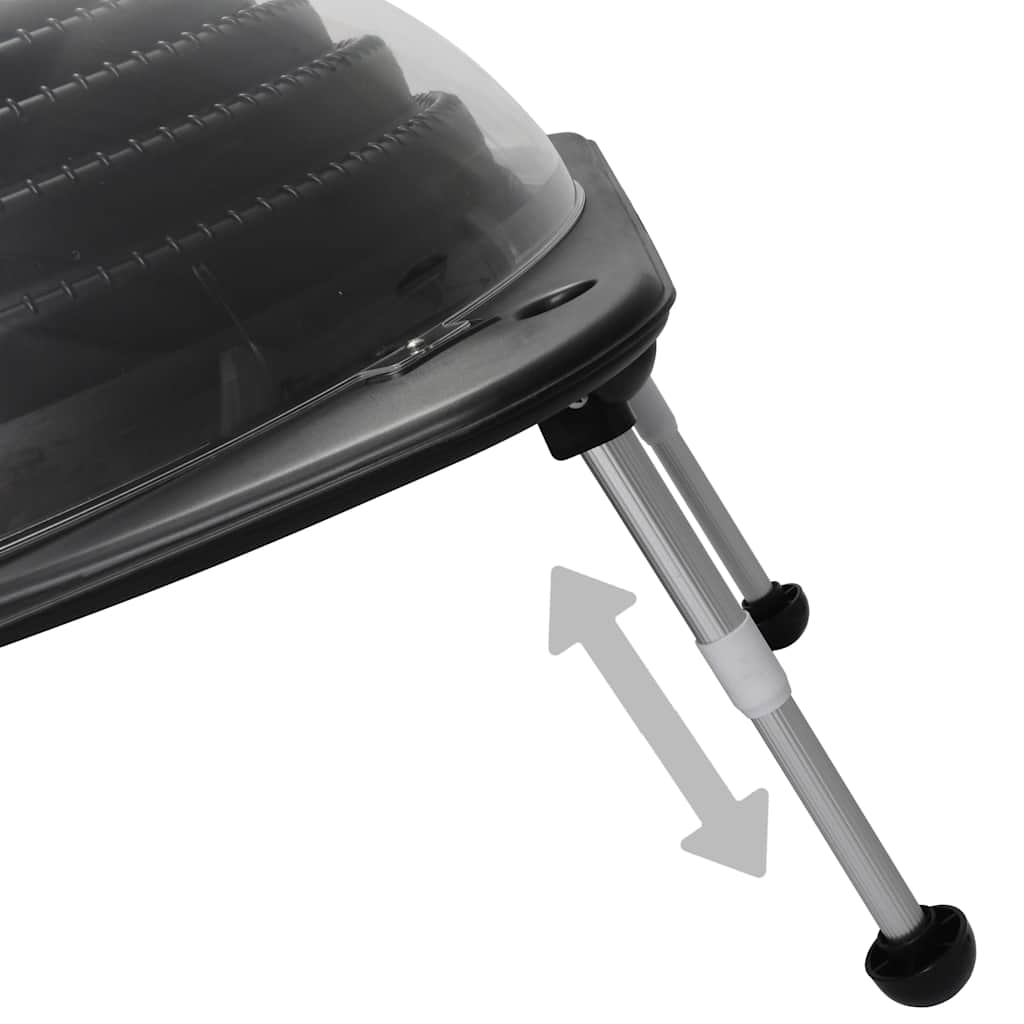 Detail van de verstelbare aluminium poten van de vidaXL zwembadverwarming.