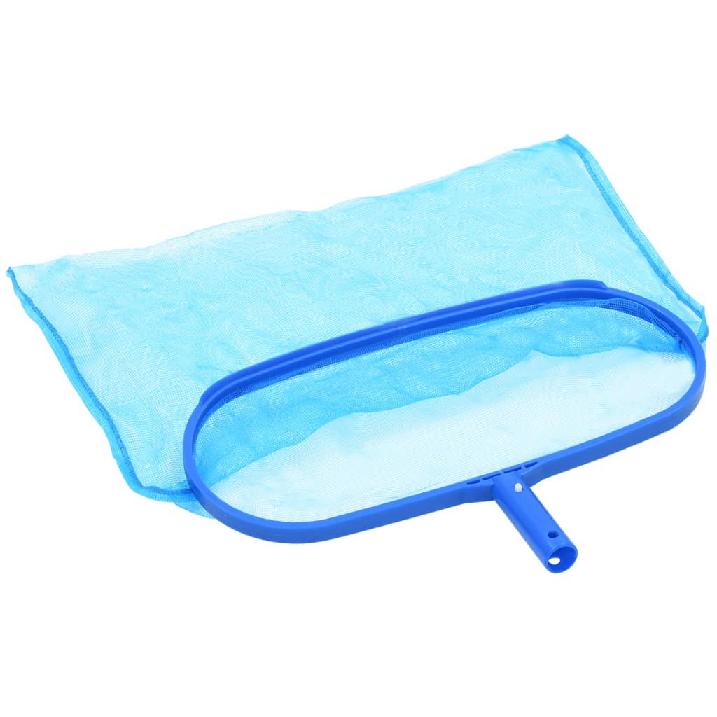 Detail van de blauwe opvangzak van de vidaXL 3-delige zwembad onderhoudsset.