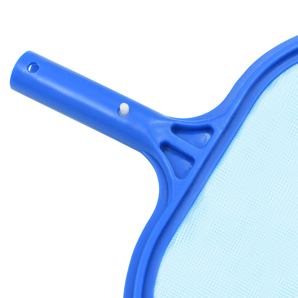 Detail van de blauwe opvangzak van de vidaXL 3-delige zwembad onderhoudsset.
