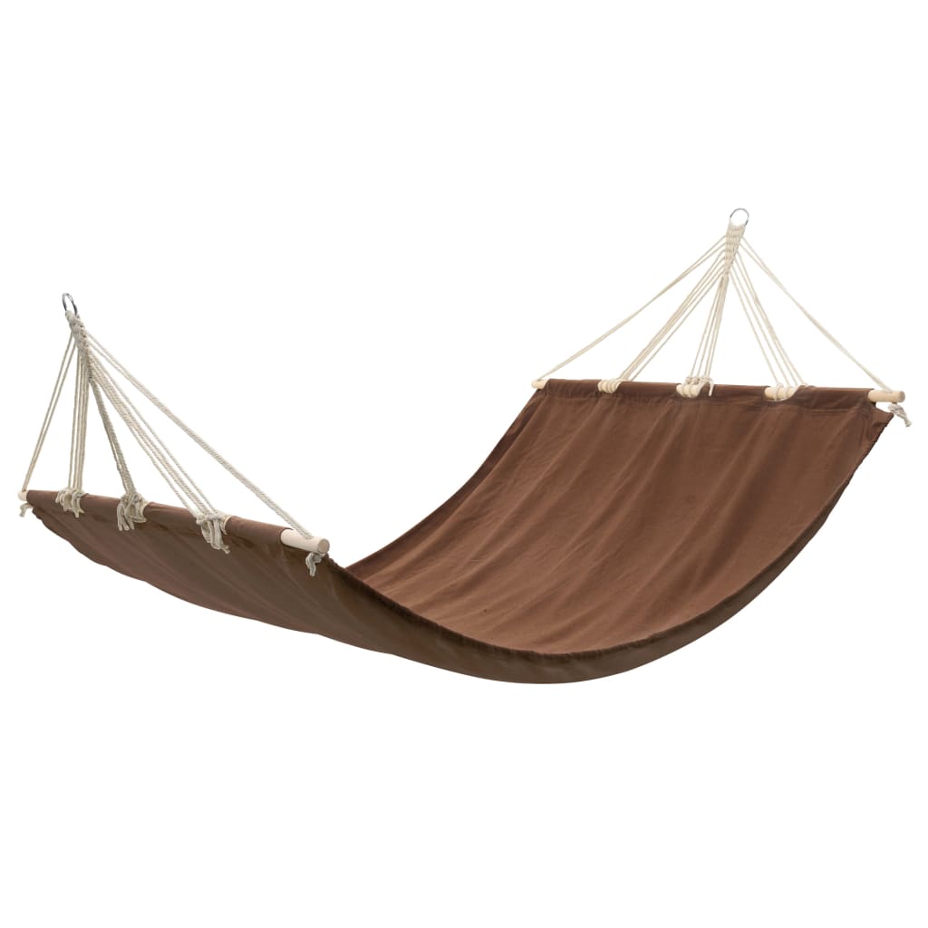 Hangmat vidaXL 210 x 150 cm in elegant bruin, perfect voor twee personen.