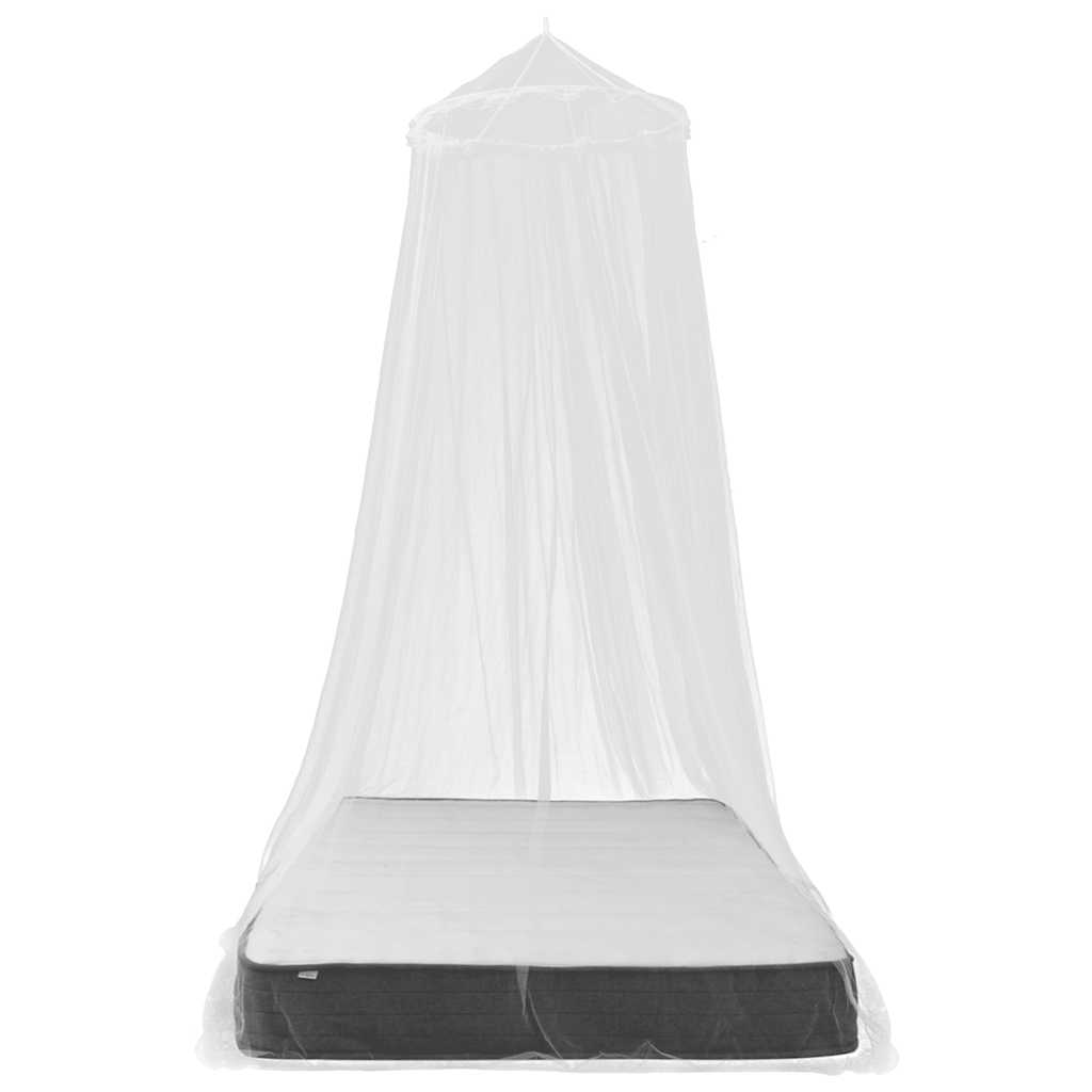 Witte vidaXL muggennet in ronde vorm, hangend boven een bed voor insectenbescherming.