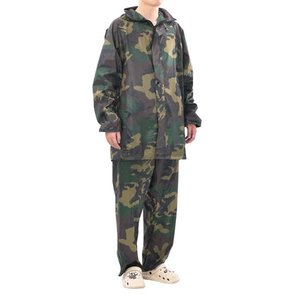 Regenpak 2-delig met capuchon (heren / camouflage / maat M)