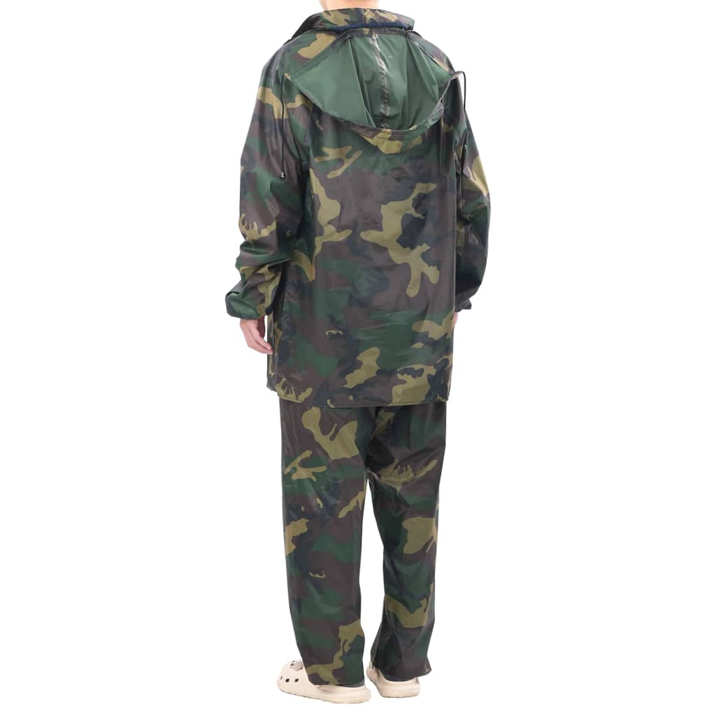 Regenpak 2-delig met capuchon (heren / camouflage / maat M)