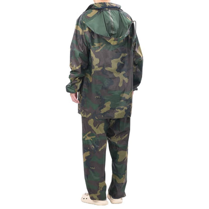 Regenpak 2-delig met capuchon (heren / camouflage / maat M)