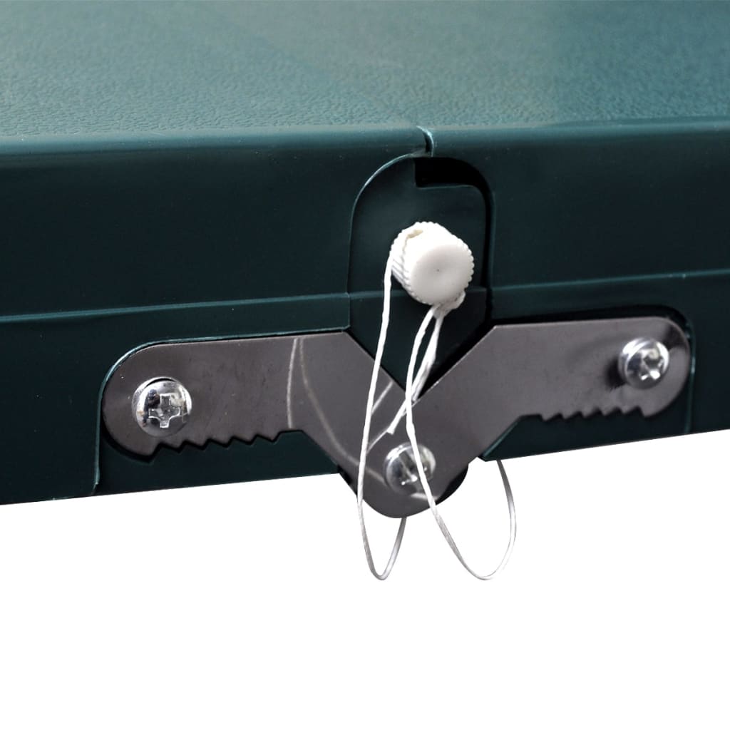 Detail van het inklapmechanisme van de vidaXL campingset met groene tafel.