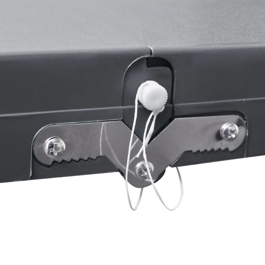 Detail van het inklapmechanisme van de vidaXL campingset in grijs.