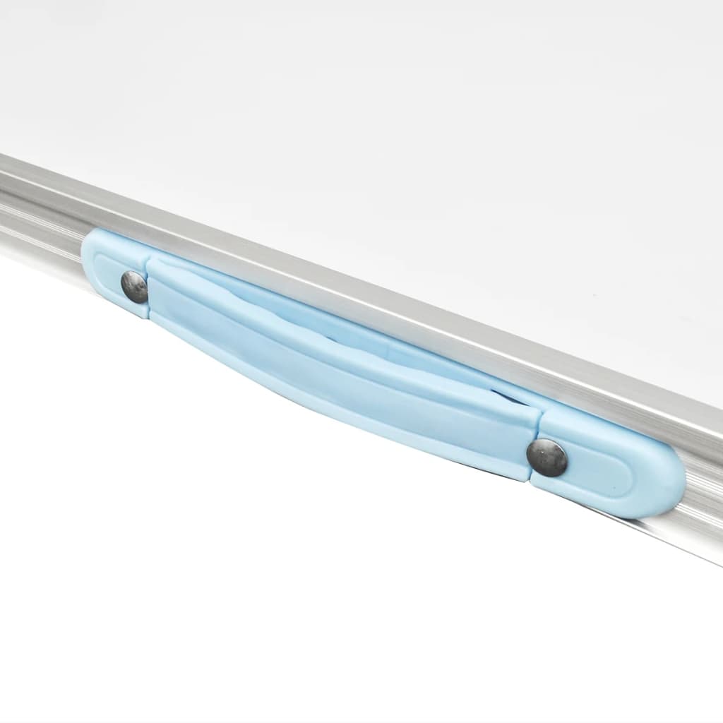 Detail van de blauwe handgreep van de vidaXL inklapbare campingtafel.