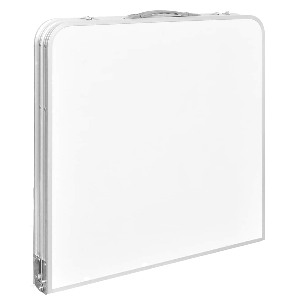 Ingeklapte vidaXL campingtafel van aluminium, met stevige handgreep voor eenvoudig transport.
