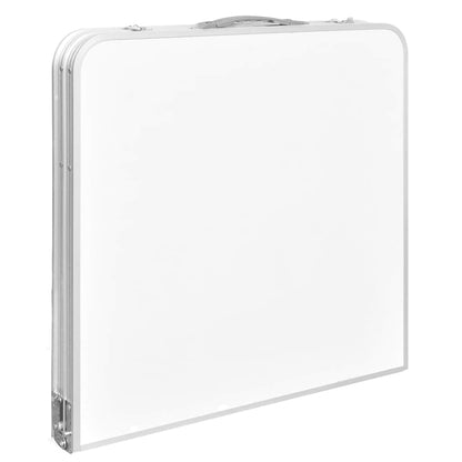 Ingeklapte vidaXL campingtafel van aluminium, met stevige handgreep voor eenvoudig transport.