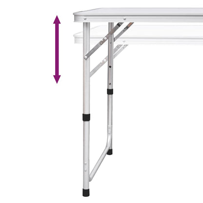 Detail van de verstelbare poot van de vidaXL campingtafel, met hoogte-instellingen.