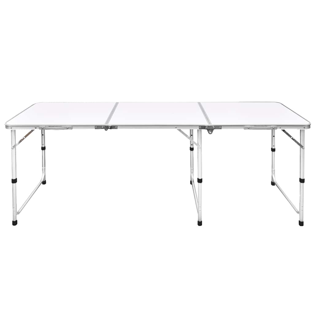 Zijaanzicht van de vidaXL inklapbare campingtafel met verstelbare poten.
