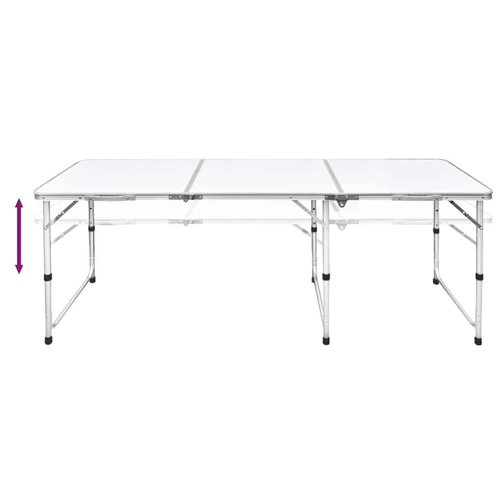 Detail van de vidaXL campingtafel met verstelbare hoogte en stevig frame.