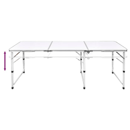 Detail van de vidaXL campingtafel met verstelbare hoogte en stevig frame.