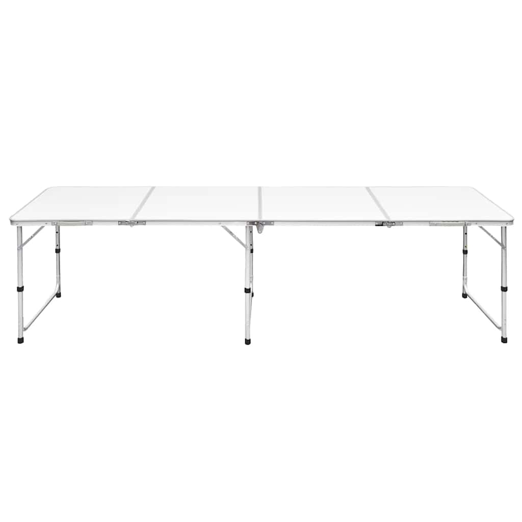 Zijaanzicht van de vidaXL inklapbare campingtafel met een lichtgewicht aluminium frame.