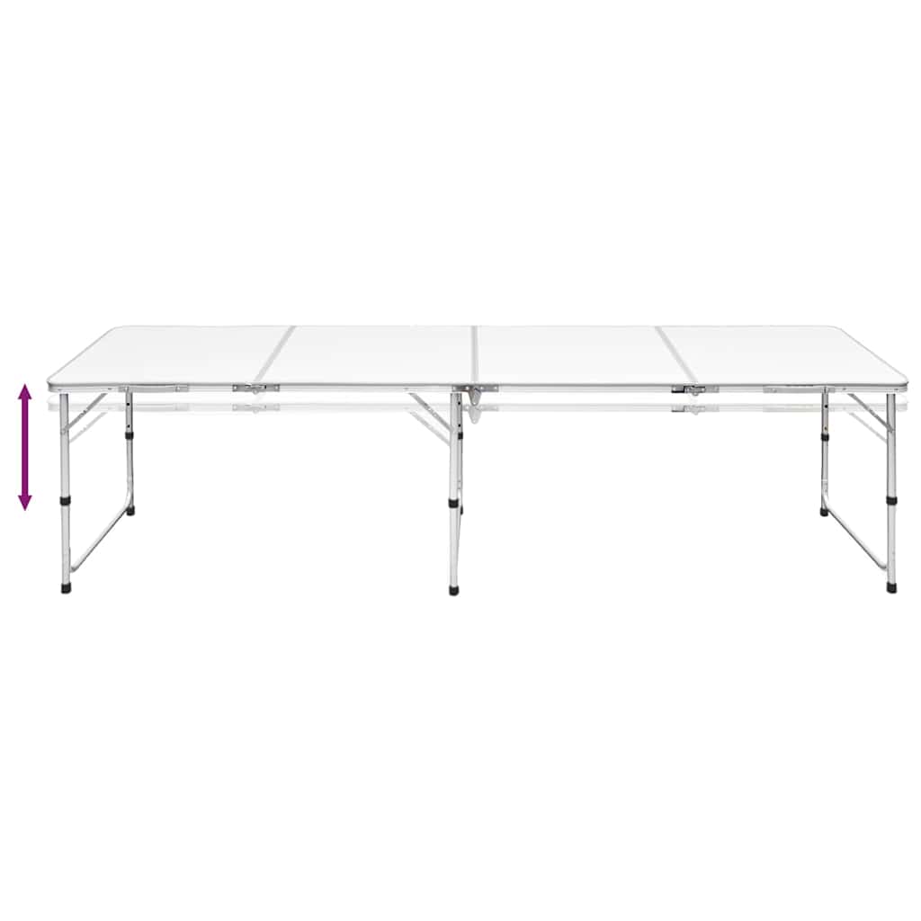 Detail van de vidaXL campingtafel met verstelbare poten in zijaanzicht.