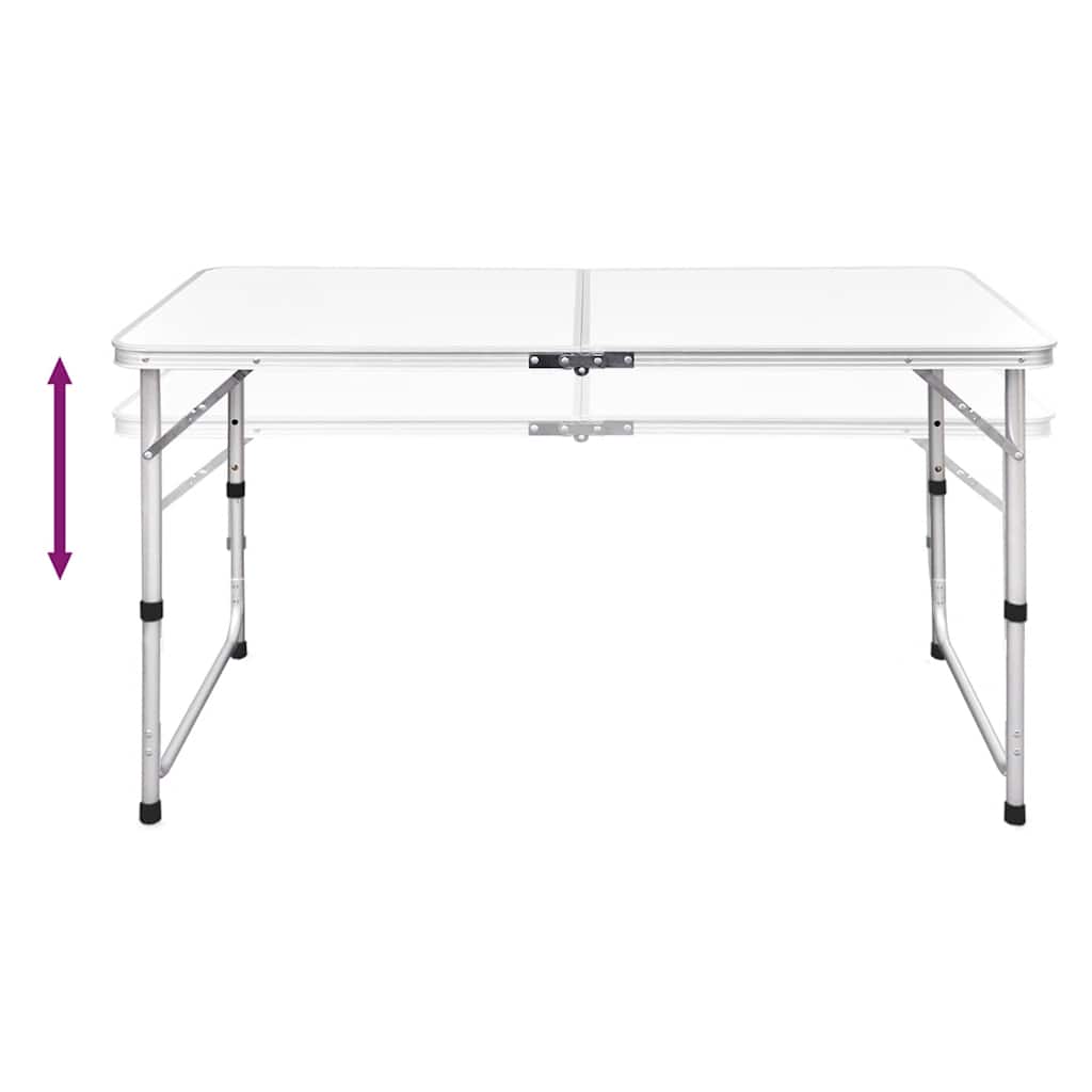 Detail van de verstelbare poten van de vidaXL Campingset, zijaanzicht.