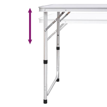 Detail van de verstelbare poot van de vidaXL campingtafel, met hoogte-instelmechanisme.