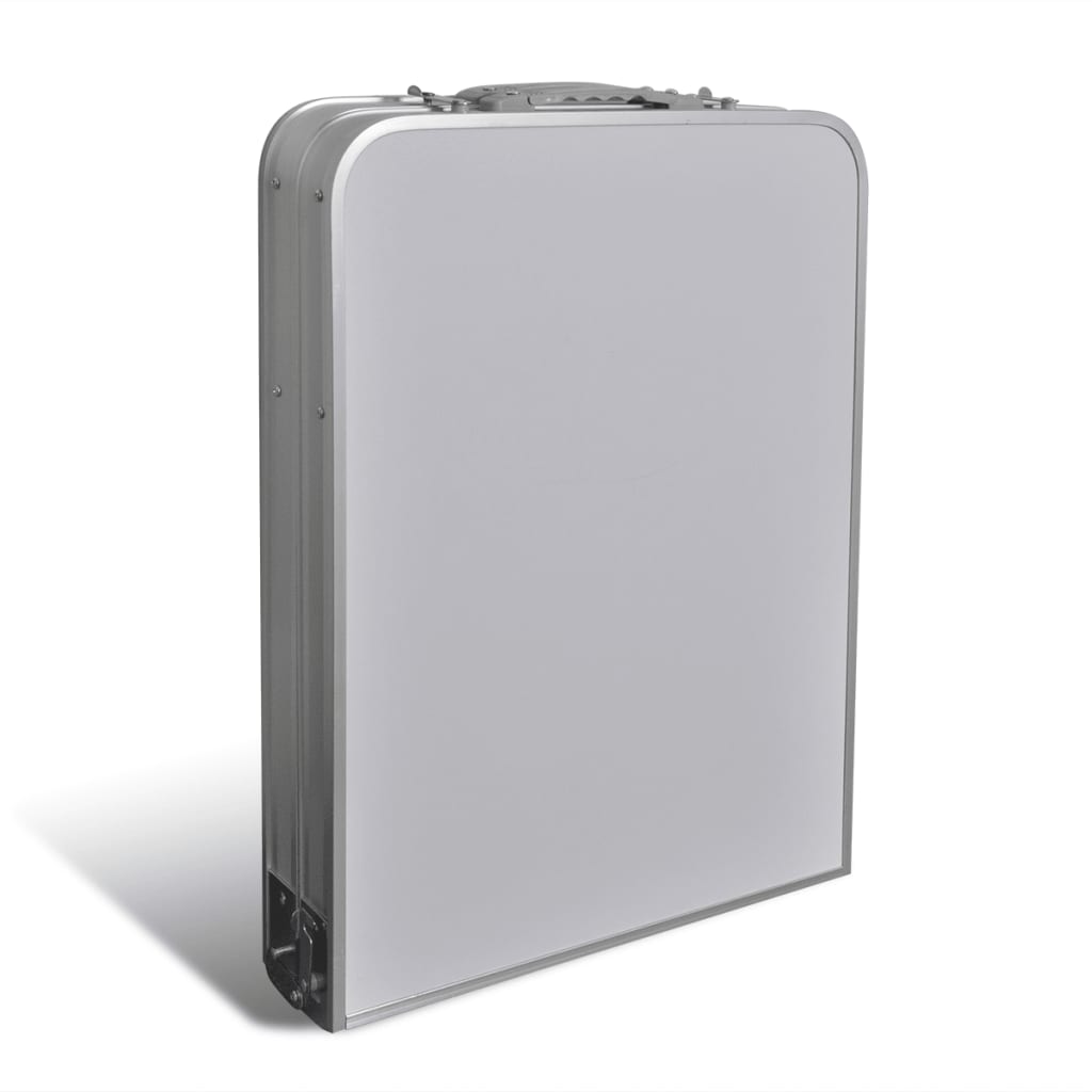 Detail van het inklapbare vidaXL campingkastje met aluminium frame, zijaanzicht.