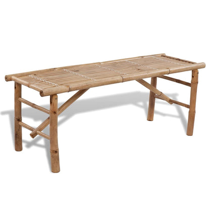 Detail van de vidaXL bamboe biertafel met een natuurlijk houten afwerking en stevig frame.