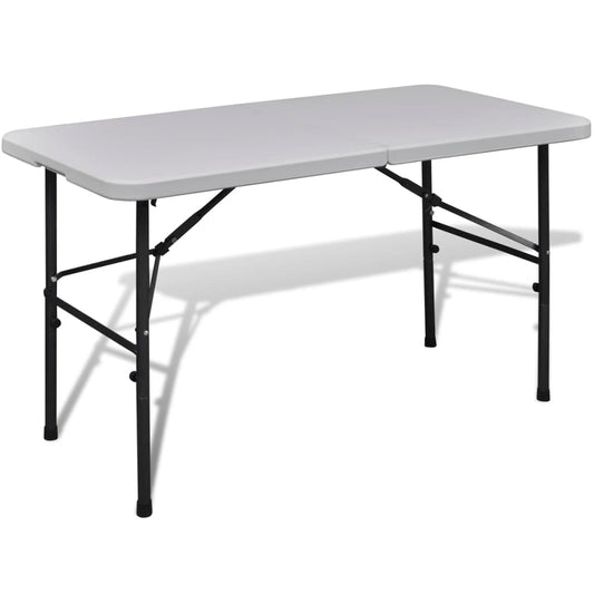 Klaptafel vidaXL 122 cm in wit, inklapbaar en lichtgewicht met stevig stalen frame.