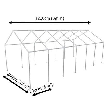 Zijaanzicht van het stevige roestvrijstalen frame van de vidaXL partytent.