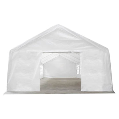 Detail van de vidaXL partytent 12x6 m met open ingangen en waterbestendig doek.